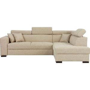 Home affaire Ecksofa "Tulio L-Form", wahlweise mit Bettfunktion und Bettkasten, incl. 3 Zierkissen