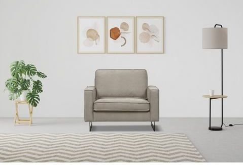 Places of Style Loveseat "Pinto", mit Keder, Metallfüßen und auch in Cord Bezug erhältlich