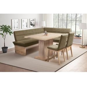 Home affaire Eckbankgruppe »Beluna + Cross Essecke Sitzgruppe Eckbank Küchenbank BESTSELLER«, (Set, 4 tlg., Eckbank, 2 Stühle und Tisch), Sitzgruppe Esszimmer Stühle Tisch und Bank bequem gepolstert