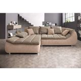 INOSIGN Ecksofa "Imola elegant und bequem, aktuelle Steppung im Sitz, L-Form", wahlweise mit Bettfunktion
