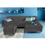 INOSIGN Ecksofa "Jamie, modern und elegant, Fußhöhe 9cm, L-Form,", wahlweise mit Bettfunktion