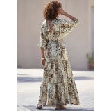 Buffalo Maxi-jurk met slangenmotief en v-hals, zomerjurk, casual-chic
