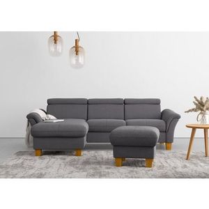 Home affaire Ecksofa »Lindgren L-Form«, wahlweise mit Bett mit klappbaren Rollen, Kasten und Kopfverstellung