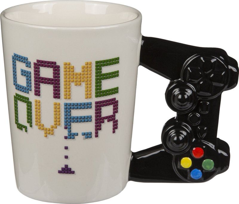 Out of the Blue Koffie mok/beker Game Over - controller - keramiek - 330 ml