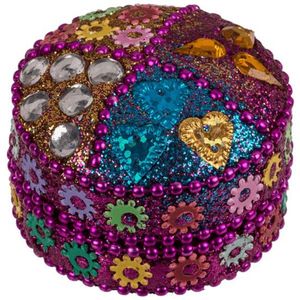 Juwelendoosje oriental design Ø4,5cm multi Kunststof Out of the Blue Uitdeelcadeaus