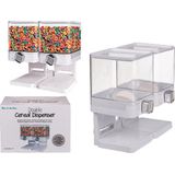 Luxe Dubbele Cornflakes Dispenser -Wit.