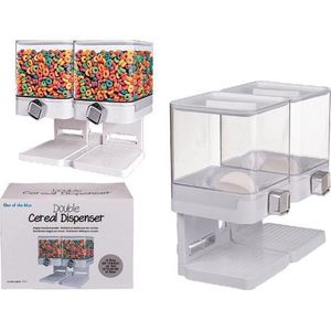 Luxe Dubbele Cornflakes Dispenser -Wit.