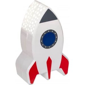 Nachtlampje raket met sterrenprojector in verschillende kleuren - Ruimte/space/heelal thema - Rocket lamp - Nachtlampje op batterijen - Kinderkamer/babykamer accessoires