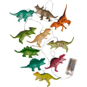 LED Lichtslinger - verlichte dinosaurussen lichtsnoer - 170 cm - op batterijen - multi kleuren