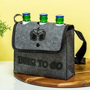 Out of the blue Beer to go Flessentas voor 3 flessen, grijs, 18,5 · 21·7 cm, schoudertas grijs - Beer to go, grijs., Grijze schoudertas - Beer to go