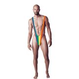 Mankini onderbroek - Gay Pride/regenboog thema kleuren - polyester - in kadoverpakking - Verkleed