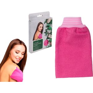 OOTB - Roze exfoliërende Scrub handschoen 23 x 14,5 cm