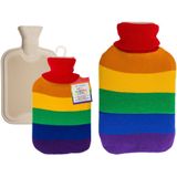 Kruik met zachte hoes - 1.7L inhoud - Warmwaterkruik - Regenboog hoes - Regenboog kruik - Pride LGBTQ