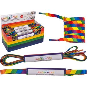 Schoenveters - 1 paar - Gay Pride/Regenboog thema kleuren - polyester - 140 cm