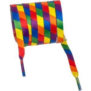 Pride schoenveters - Regenboog schoenveters -140cm - inclusiviteit- LGBTQ+ gemeenschap-cadeau voor pride-regenboog schoenveters -originele schoenveters -originele feestcadeau-schoenveters – veters -feestveter