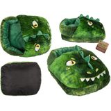 Out of the Blue - voetenwarmer groot slof dinosaurus - one size - 30 x 27 cm - dierensloffen