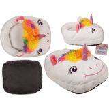 Out of the Blue - voetenwarmer groot slof eenhoorn/unicorn - one size - 30 x 27 cm - dierensloffen