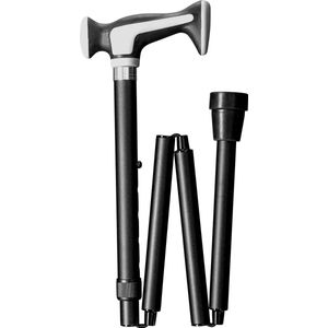 Gastrock - Opvouwbare Wandelstok - Zwart - Verstelbaar - Aluminium - Escort Handvat