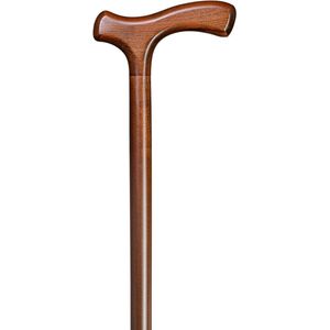 Gastrock - Houten Wandelstok Kassen-Fritz - Bruin - 94 cm - Voorzien van Rubberen Dop