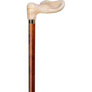 Anatomische Houten Wandelstok Gemarmerd Rechtshandig
