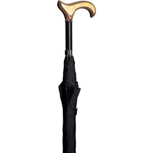Gastrock - Paraplu Wandelstok - Zwart - 92 cm - Derby Handvat