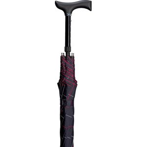 Gastrock - Verstelbare Wandelstok Paraplu - Zwart geblokt - 84 tot 92 cm