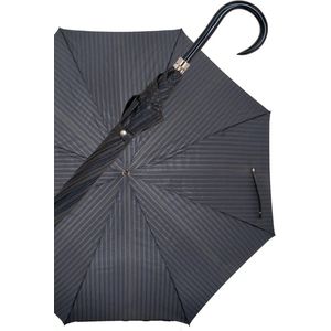Gastrock Paraplu - Italiaanse satijn stof - Donkergrijs - Luxe paraplu - Lengte 91 cm - Doorsnede doek 61 cm - Aluminium frame - Handvat van metallic gelakt esdoornhout - Paraplu voor dames en heren - Drukknop sluiting