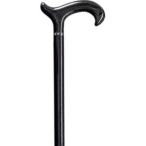 Gastrock Carbon wandelstok - Zwart - Lengte 94 cm - Lichtgewicht - Carbon - Derby handvat - Wandelstokken - Voor heren en dames