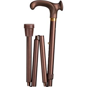 Gastrock - Opvouwbare Wandelstok - Brons - Ergonomisch Handvat - Verstelbaar - 88-98 cm