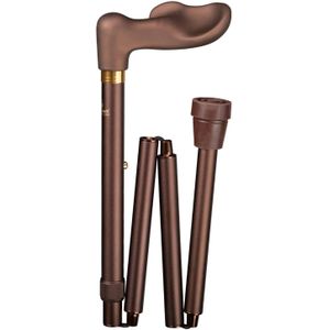 Gastrock - Opvouwbare Wandelstok - Brons - Ergonomisch Handvat - Aluminium - Lengte 88 - 98 cm