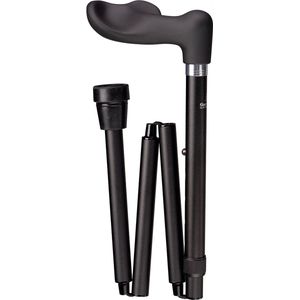 Gastrock - Opvouwbare Wandelstok - Zwart - Ergonomisch Handvat - Verstelbaar - Aluminium