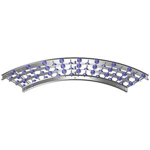 Gura Bocht 90°, aluminium frame, kunststofwieltjes, baanbreedte 300 mm, asafstand 100 mm