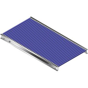Gura Kleine rollenbaan, aluminiumframe met kunststofrollen, baanbreedte 500 mm, asafstand 25 mm, lengte 1 m