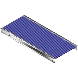 Gura Kleine rollenbaan, aluminiumframe met kunststofrollen, baanbreedte 400 mm, asafstand 25 mm, lengte 1 m