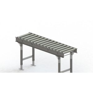 Gura Rollenbaan, stalen frame met stalen draagrollen verzinkt, baanbreedte 400 mm, asafstand 100 mm, lengte 1,5 m