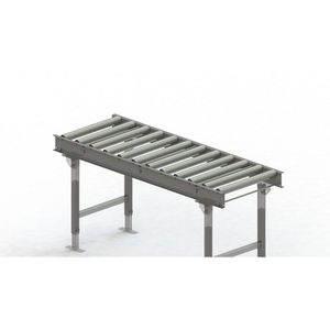 Gura Rollenbaan, stalen frame met stalen draagrollen verzinkt, baanbreedte 500 mm, asafstand 125 mm, lengte 1,5 m