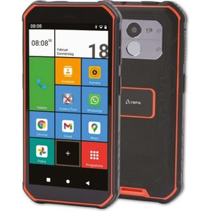 Olympia Trek (5.50", 13 Mpx, 4G), Sleutel mobiele telefoon, Zwart, Oranje