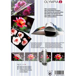 Olympia 9165 Lamineerfolies, Verschillende Formaten In Set, 80 Mic, Geschikt Voor Alle Lamineerapparaten, Heet Lamineren, Doorzichtig, 100 Stuks