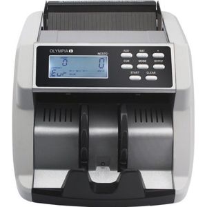 Olympia NC 570 geldtelmachine (voor biljetten, echtheidscontrole, gemengde bankbiljetten, LCD-display, geldteller-machine voor Euro, Dollar, pond enz., professionele bankbiljetteller met sorteermodus)