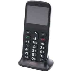 Sun Comfort Mobiele telefoon voor senioren met grote toetsen en groot kleurenLCD-display, zwart