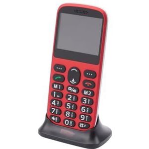 Sun Comfort Mobiele telefoon voor senioren met grote toetsen en groot kleurenLCD-display, rood