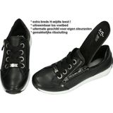 ARA - Osaka - Damesschoenen - Zwart - Leer/Textiel - Plat