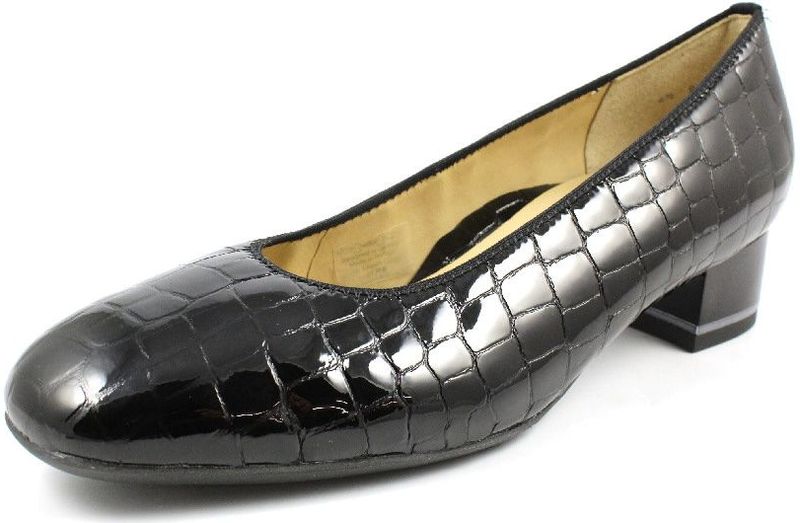 Ara - Pumps - Zwart - Blokhak - Glanzend Detail