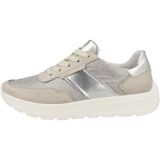 ARA - Sneakers Laag - Lichtbeige / Grijs / Zilver - Leer / Suède