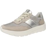 ARA - Sneakers Laag - Lichtbeige / Grijs / Zilver - Leer / Suède