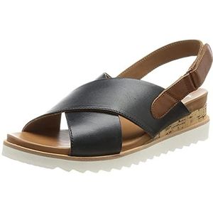 ARA Valencia Damessandalen met sleehak, blauw cognac, 37 EU