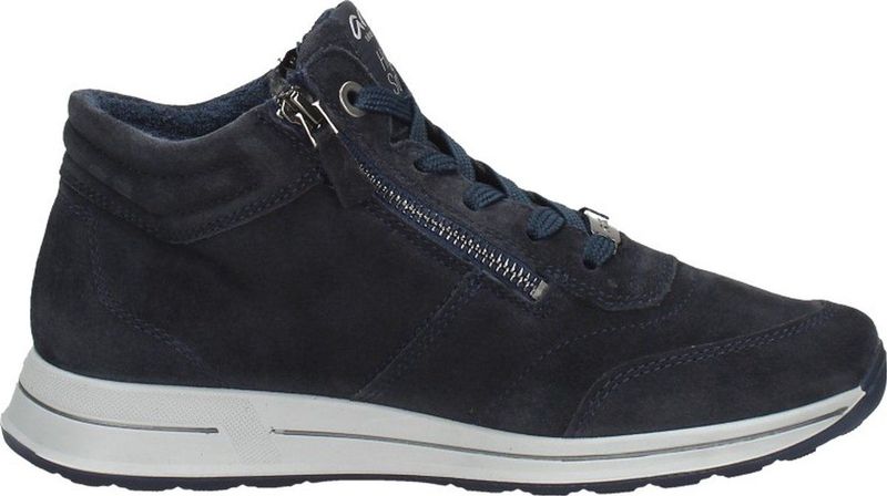 Ara - 1224808 - Hoge Sneakers - Blauw - Nubuck - Rubber Zool