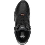 Ara - 1224808 - Hoge Sneakers - Zwart - Glad Leer - Rubber Zool