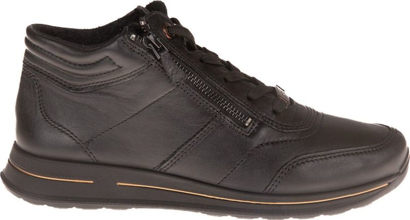 Ara - 1224808 - Hoge Sneakers - Zwart - Glad Leer - Rubber Zool