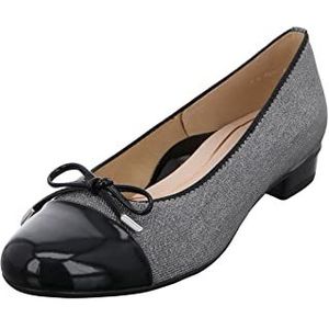 ARA Bari Ballerina's schoenen met lederen combinatie, flats, comfortabel, effen, bari, zand, platte strik, zwart, 43 EU Smal